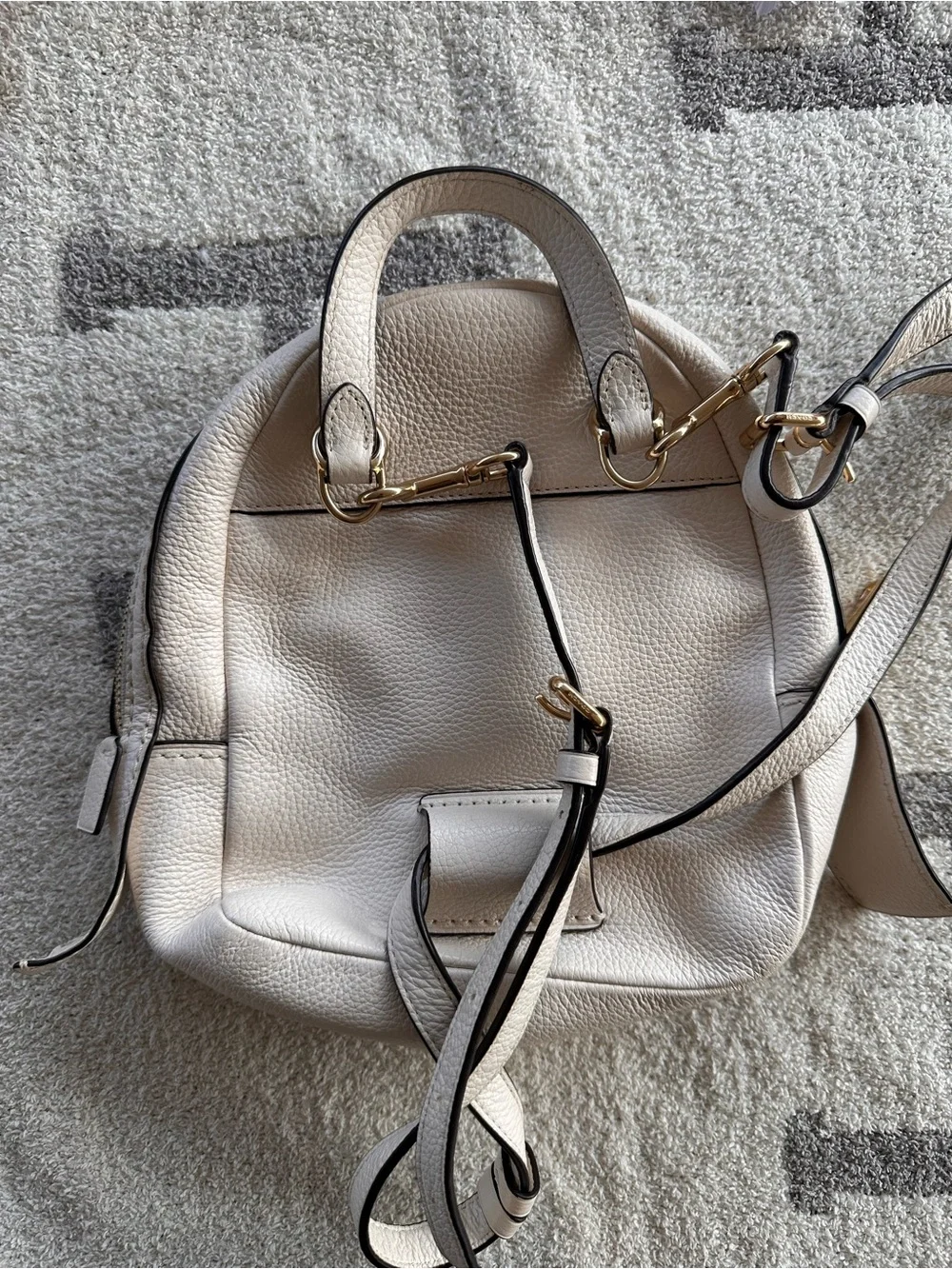 Coach Chalk Pebbled Leather Mini Backpack with Gold Hardware
